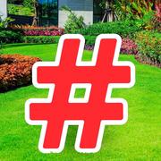 Red Hashtag Corrugated Plastic Yard Sign, 24in